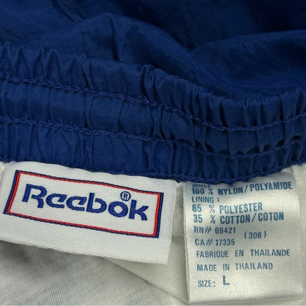 Vntg Reebok Womens Jogger Pants Size L High Rise Tapered Gym 90s Streetwear Blue